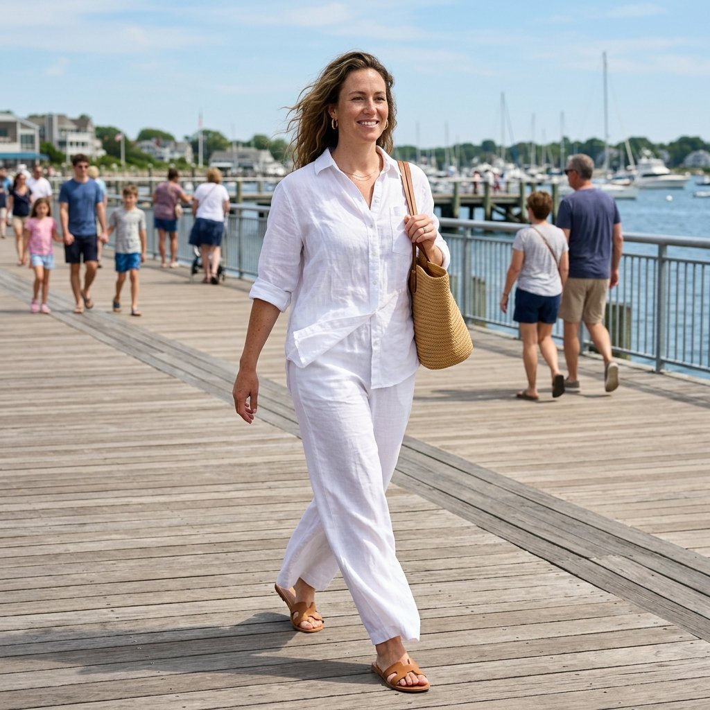 All-White Summer Set Button-Up + Wide-Leg Pants