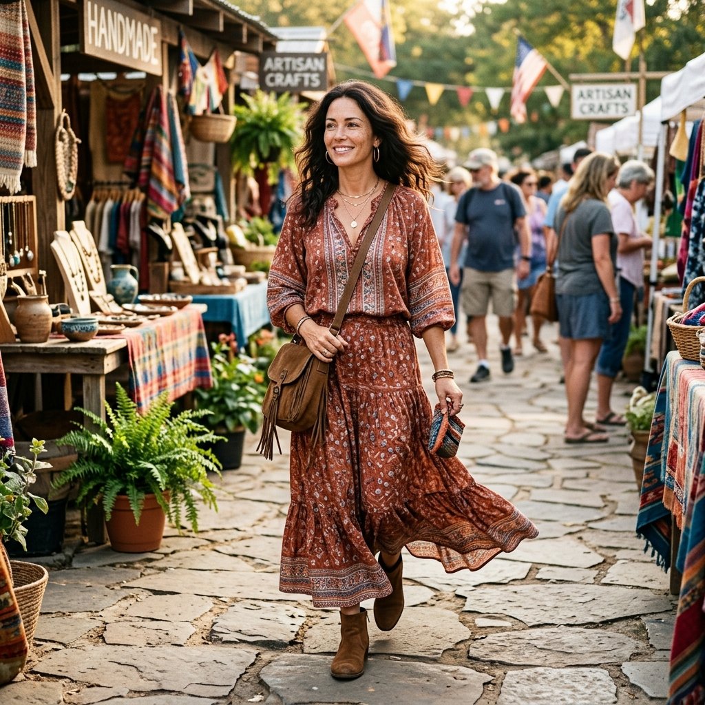 Bohemian Set Relaxed Top + Printed Maxi Skirt