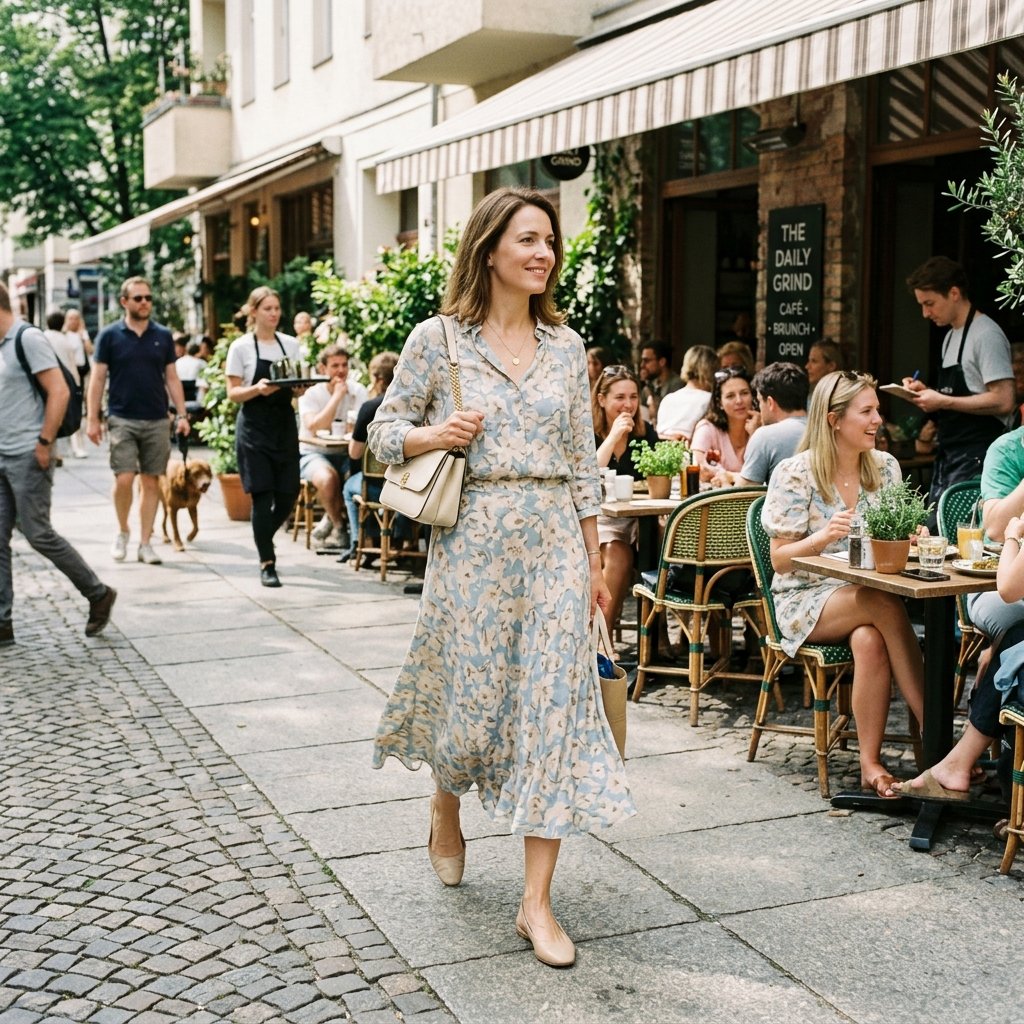 Brunch Ready Printed Blouse + Midi Skirt