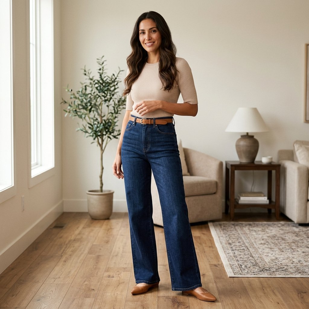 Dark Wash High-Rise Wide Leg Jeans