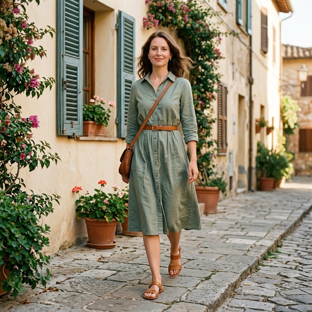 Mediterranean Shirt Dress
