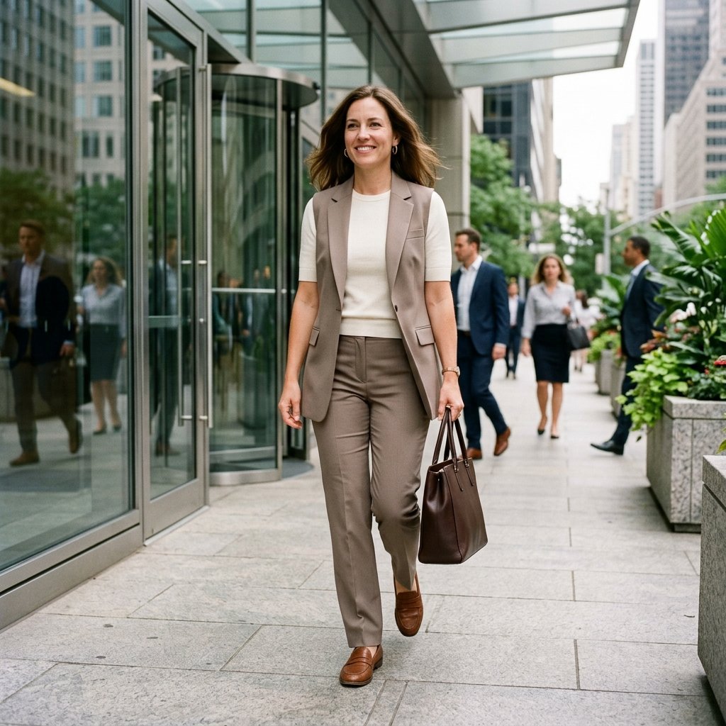 Modern Workwear Longline Vest + Straight-Leg Pant