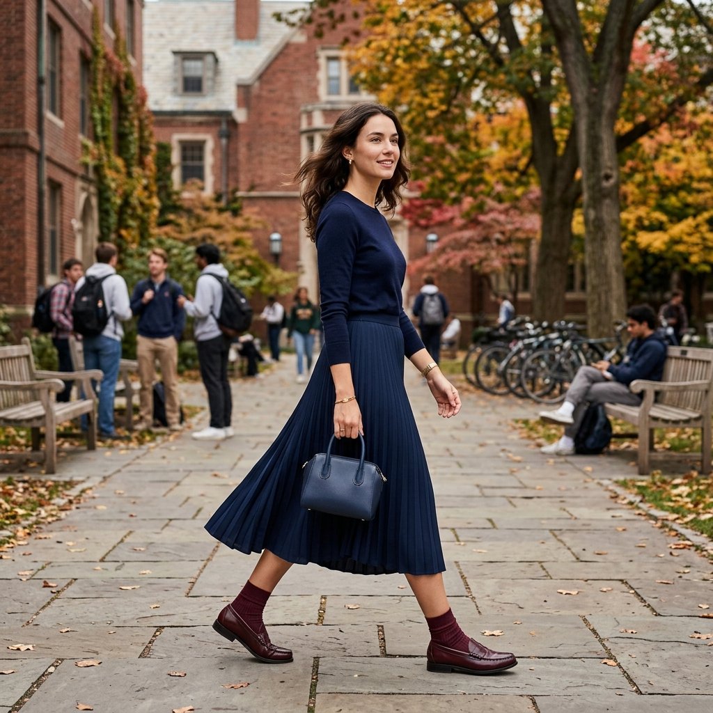 Preppy Polish Knit Top + Pleated Midi Skirt