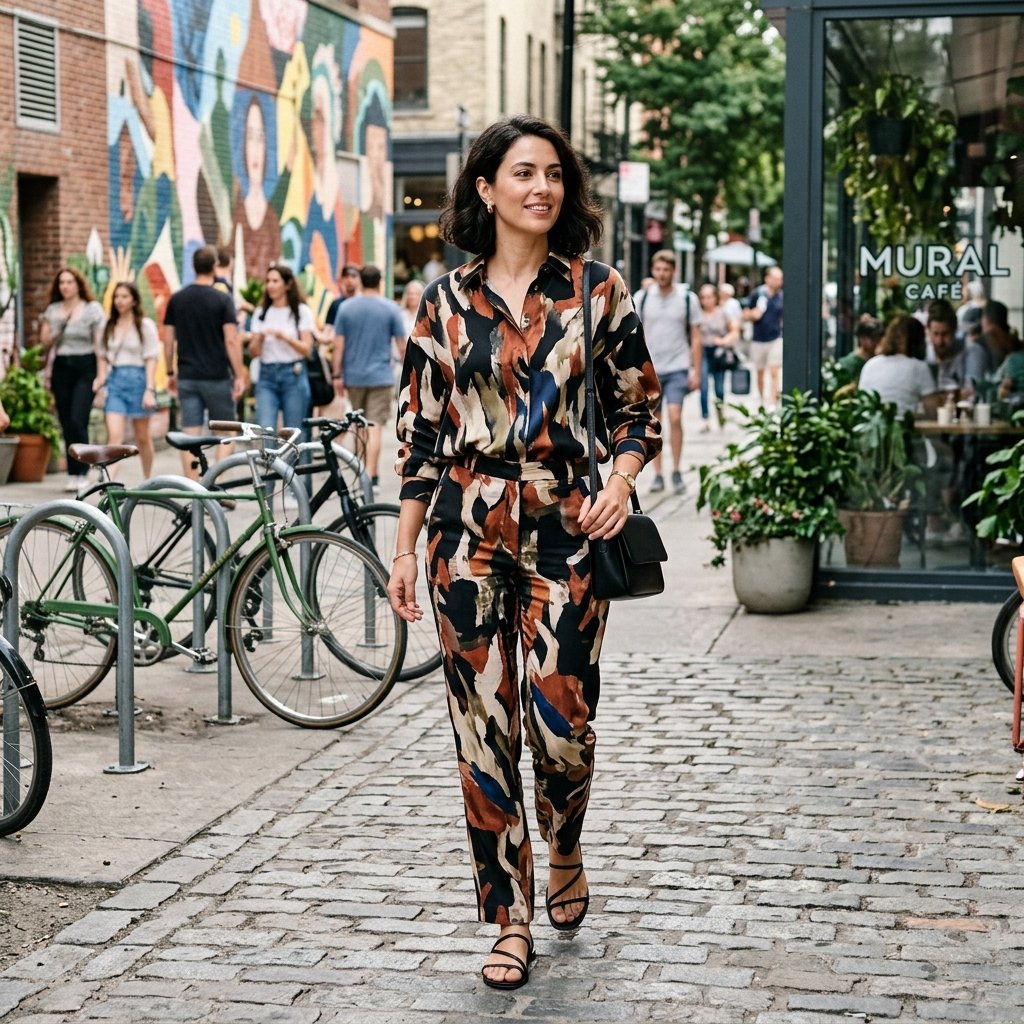 Statement Print Patterned Top + Matching Pants