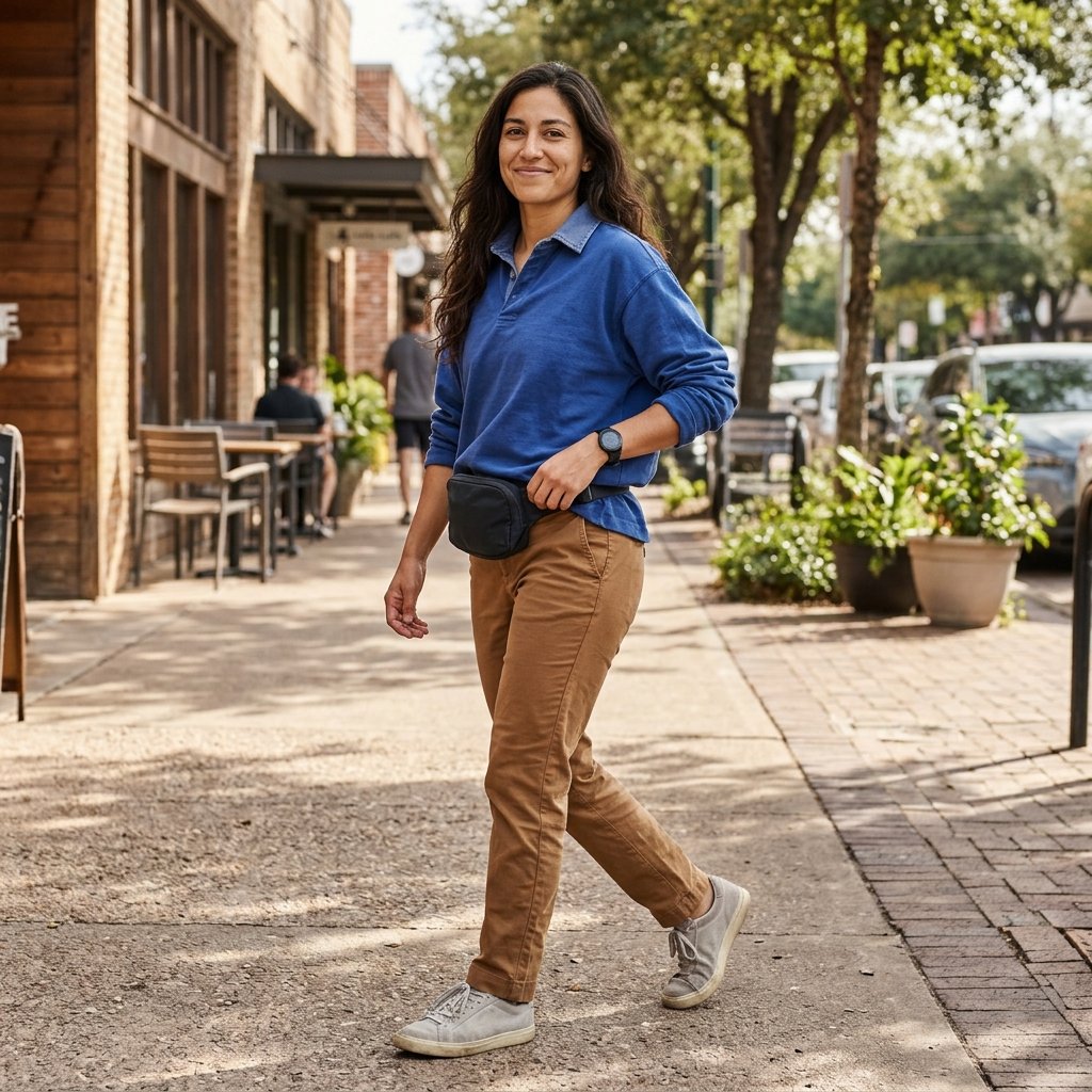 Cobalt Blue Rugby Shirt With Sandalwood Chinos