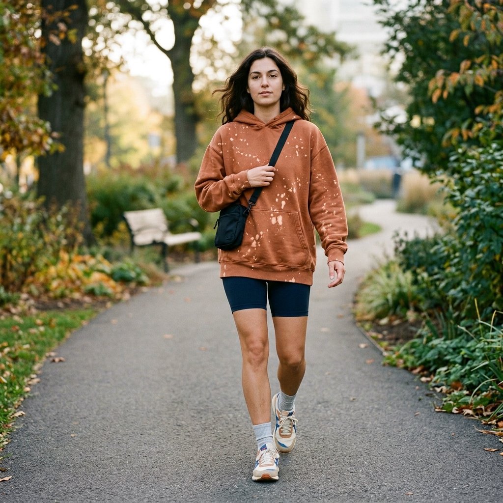 Copper Splatter Hoodie + Ink Bike Shorts