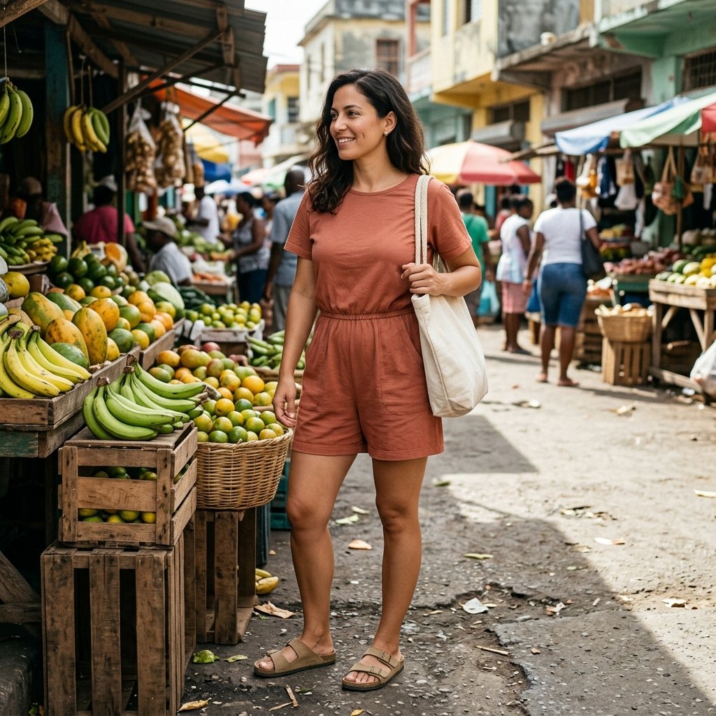 Local Market Outfit With a Cotton Romper