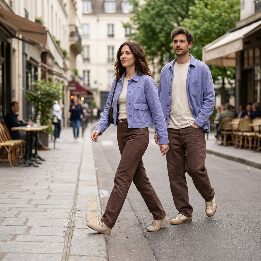 Periwinkle Jacket + Chocolate Denim