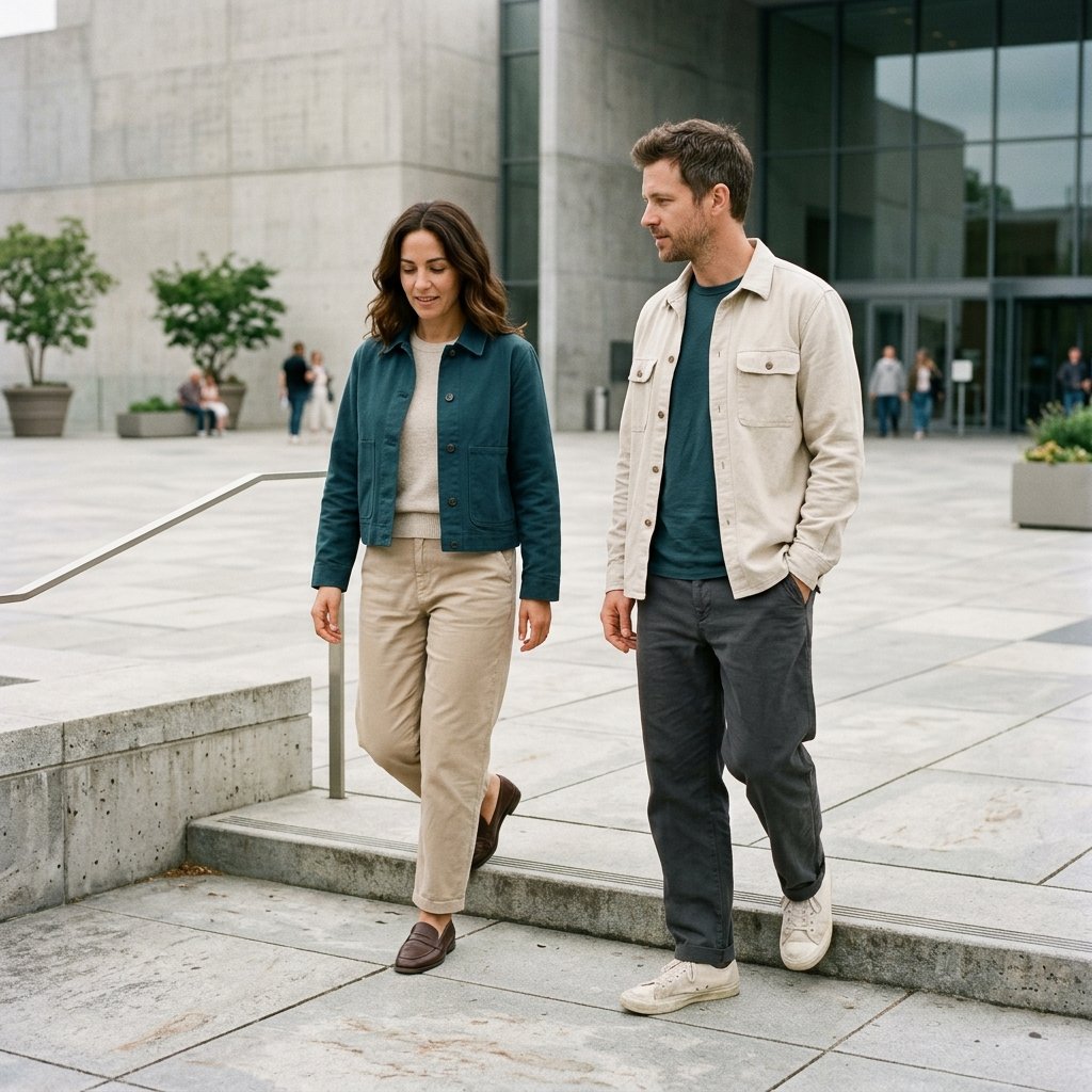 Teal Jacket + Oatmeal Basics