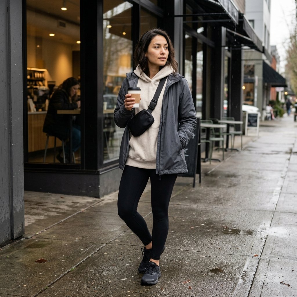 The Coffee-Run Hoodie with a Technical Rain Shell