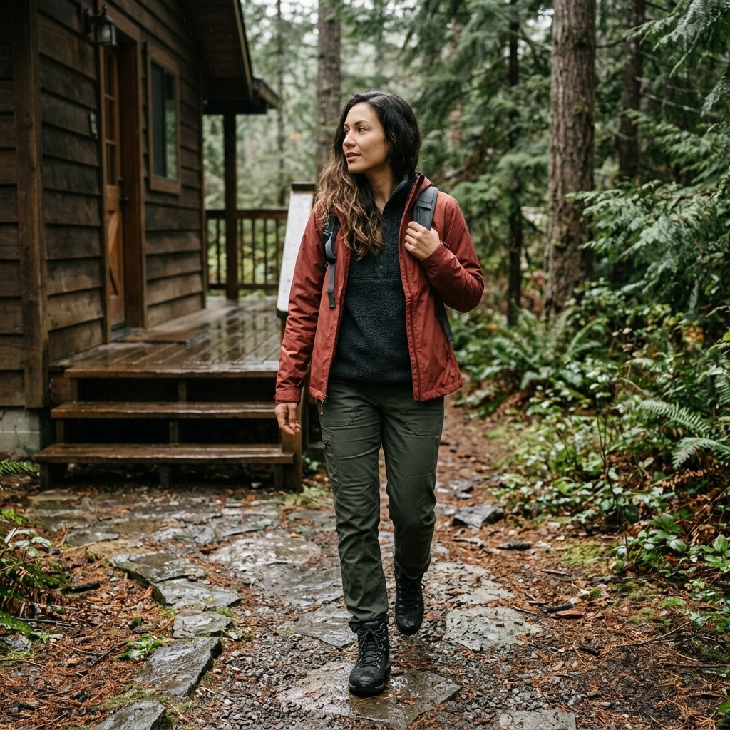 The Cozy Cabin Look with a Fleece Pullover and Ripstop Pants