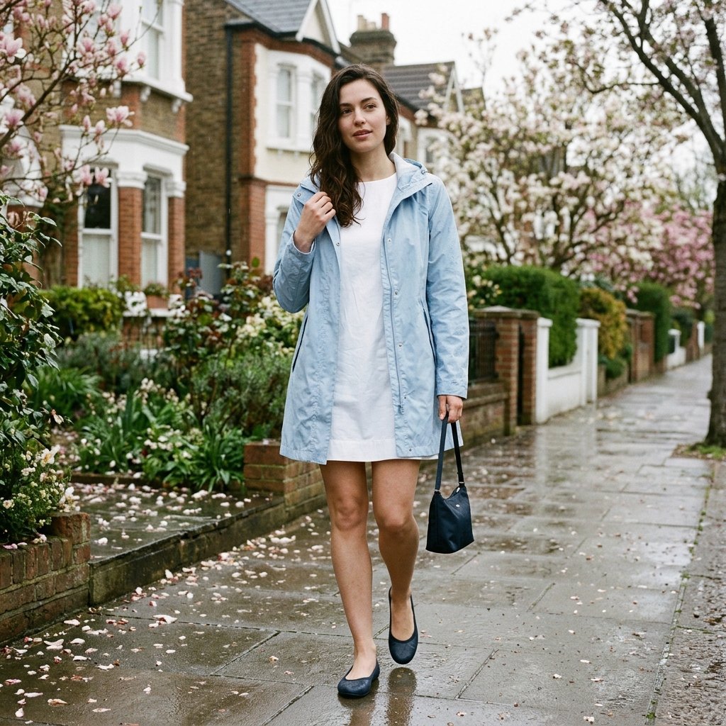 The Lightweight Raincoat with a Cotton Poplin Dress