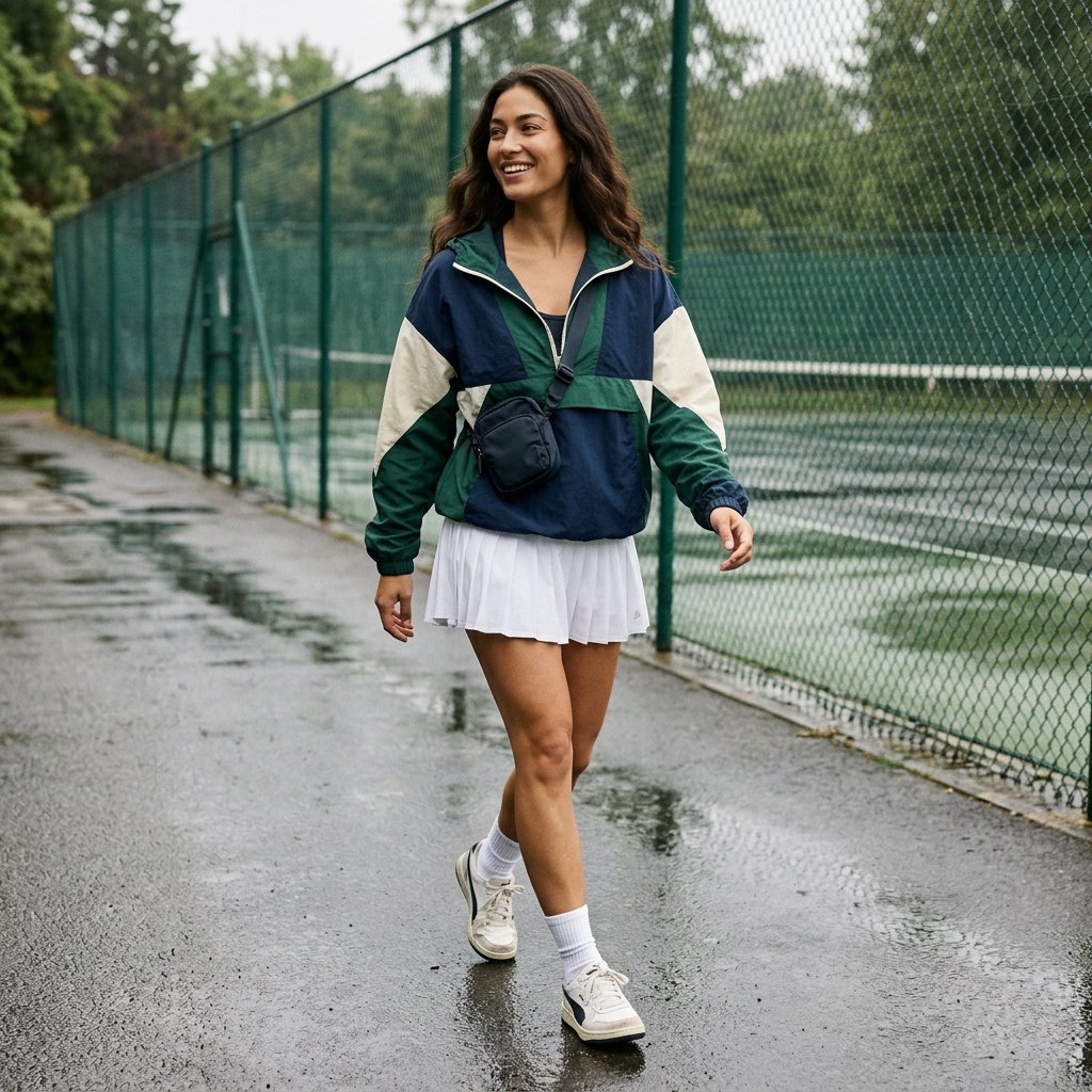 The Retro Windbreaker with Pleated Tennis Skirt