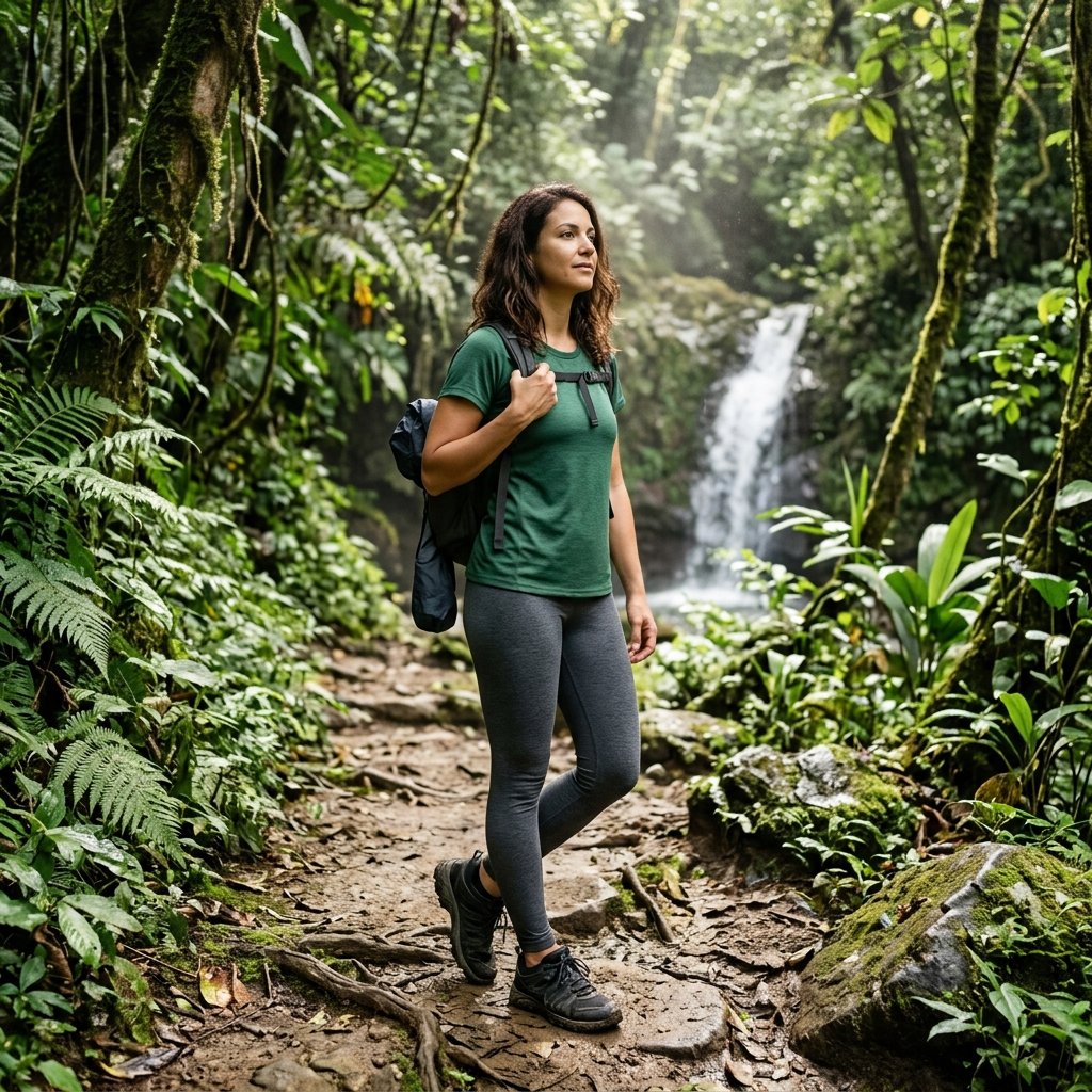 Waterfall Adventure Outfit With Hiking Leggings