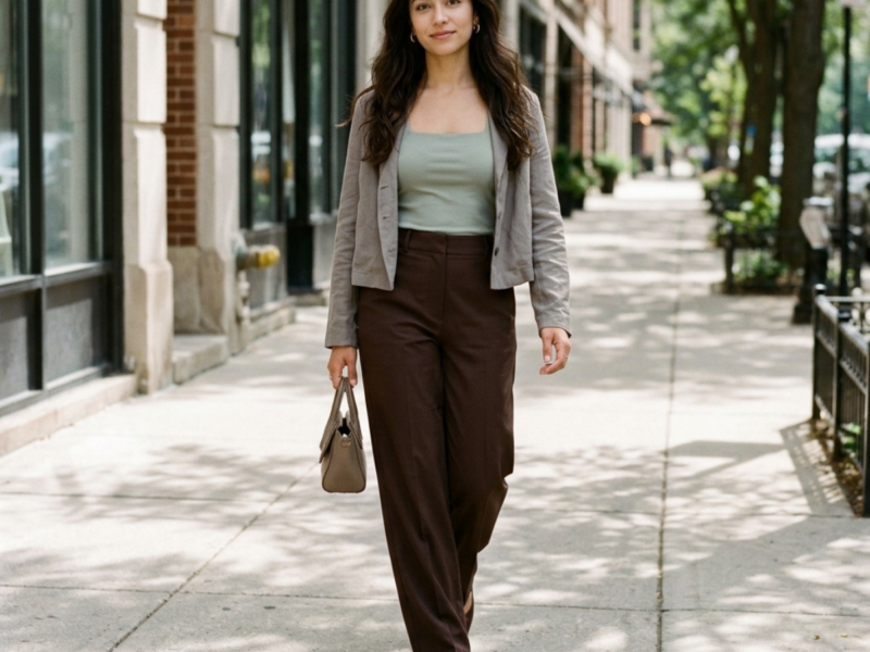 brown pants outfits