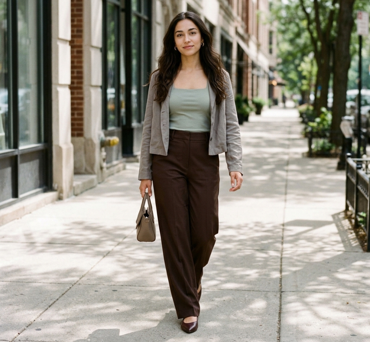 brown pants outfits